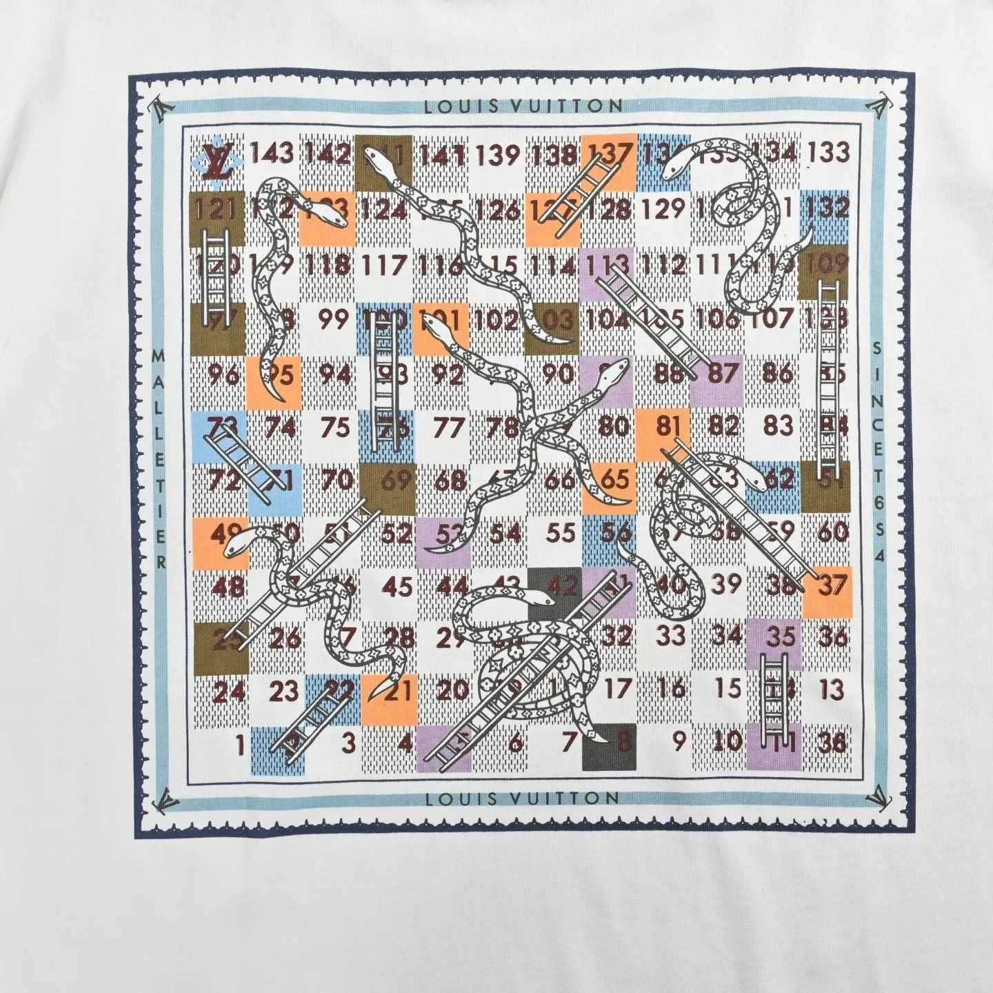 Louis Vuitton/Louis Vuitton back checkerboard print short sleeves